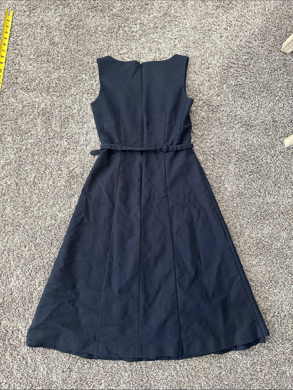 Ann Taylor Navy Sleeveless Belted Midi Dress - Picture 4 of 6